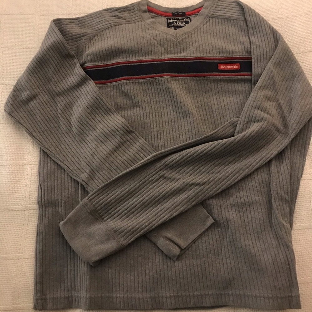 Abercrombie & Fitch Gray V-neck Sweater, Size XL